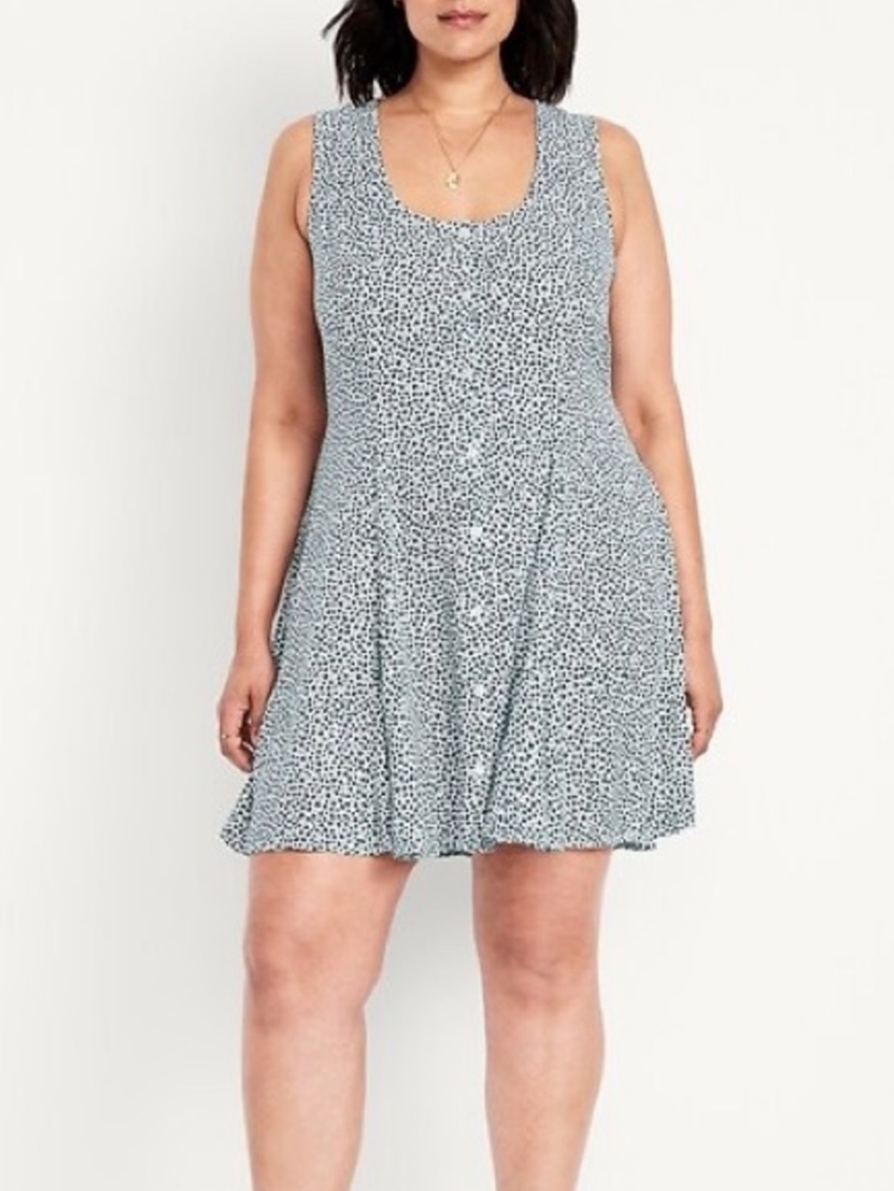 Old Navy Fit & Flare Crepe Button-Front Mini Dress